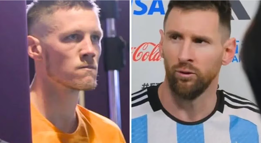 “¿Qué mirás, bobo?”: Divulgan imágenes inéditas del cruce entre Messi y Weghorst