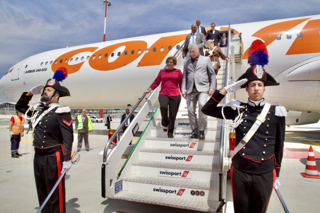 Presidente de Cuba llega a Italia