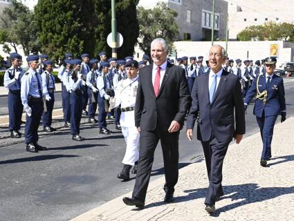 Presidentes de Cuba y Portugal sostuvieron conversaciones oficiales en el Palacio de Belén, en Lisboa