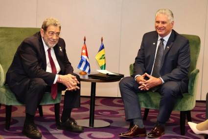 Dialogan en Bruselas Díaz-Canel y Ralph Gonsalves