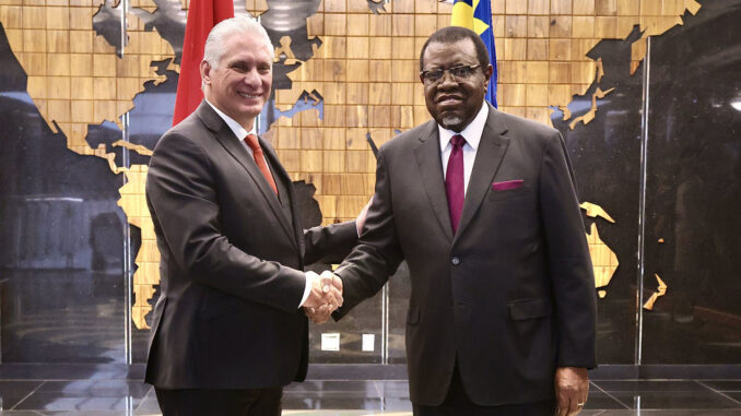 Díaz-Canel: siempre estaremos dispuestos a colaborar, a cooperar con el pueblo de Namibia
