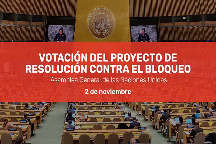 Votará hoy la AGNU resolución sobre bloqueo a Cuba