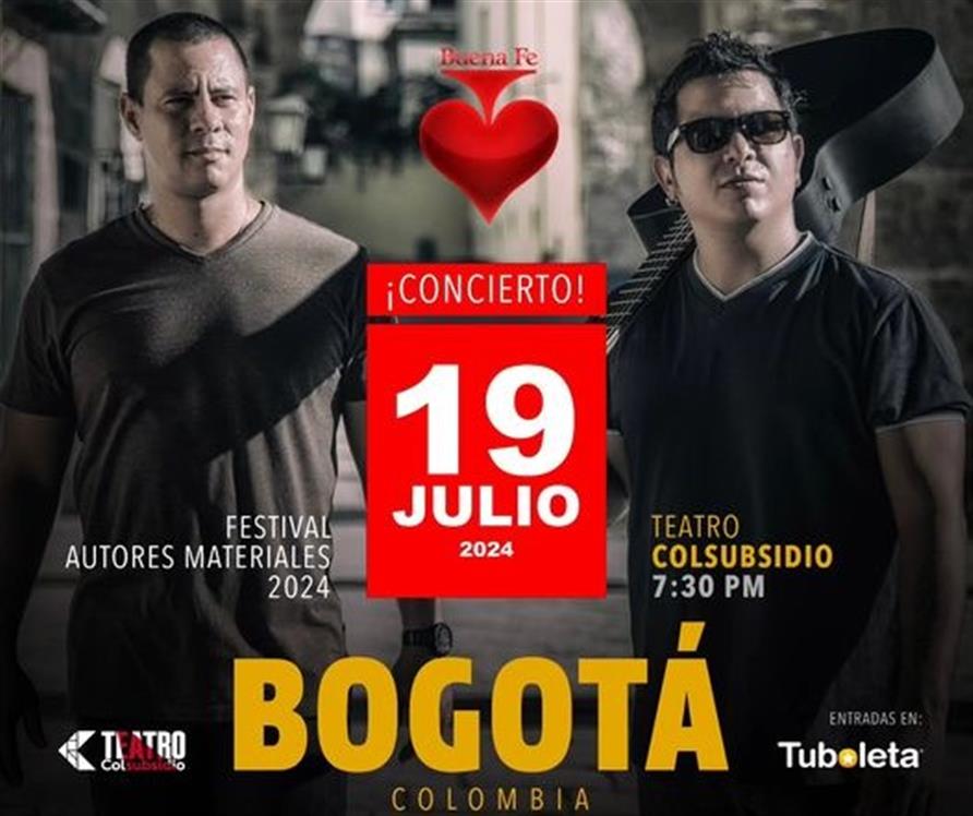 Dúo cubano Buena Fe en concierto único en Bogotá, Colombia