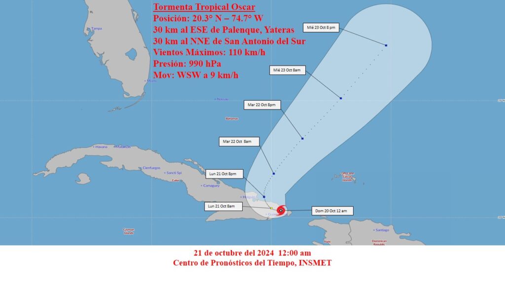 Oscar se convierte en tormenta tropical a su paso por Cuba