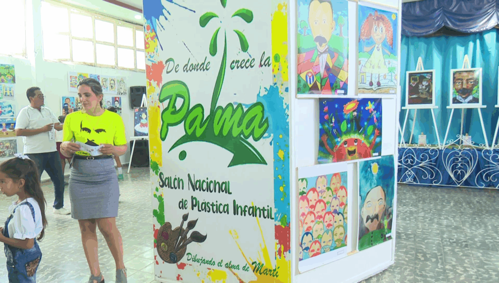 Salón de Plástica Infantil de Donde Crece la Palma, acerca a a los niños a la personalidad del mas universal de los cubanos.
