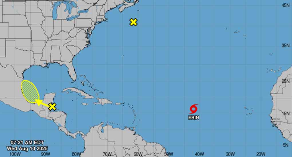 Tormenta tropical Erin sigue su avance por Atlántico central