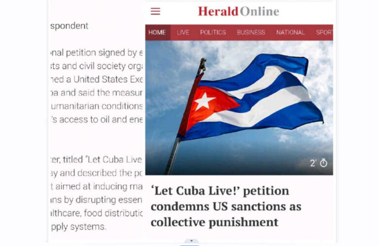 Dejen a Cuba Vivir en The Herald, diario líder de Zimbabwe