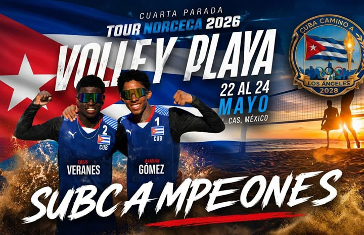 Plata para dúo playero cubano Gómez-Veranes en parada Tour Norceca México