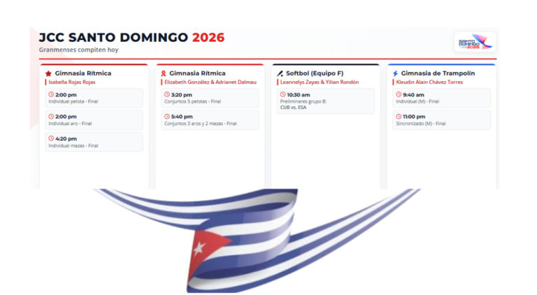 JCC Santo Domingo 2026: Granmenses compiten hoy